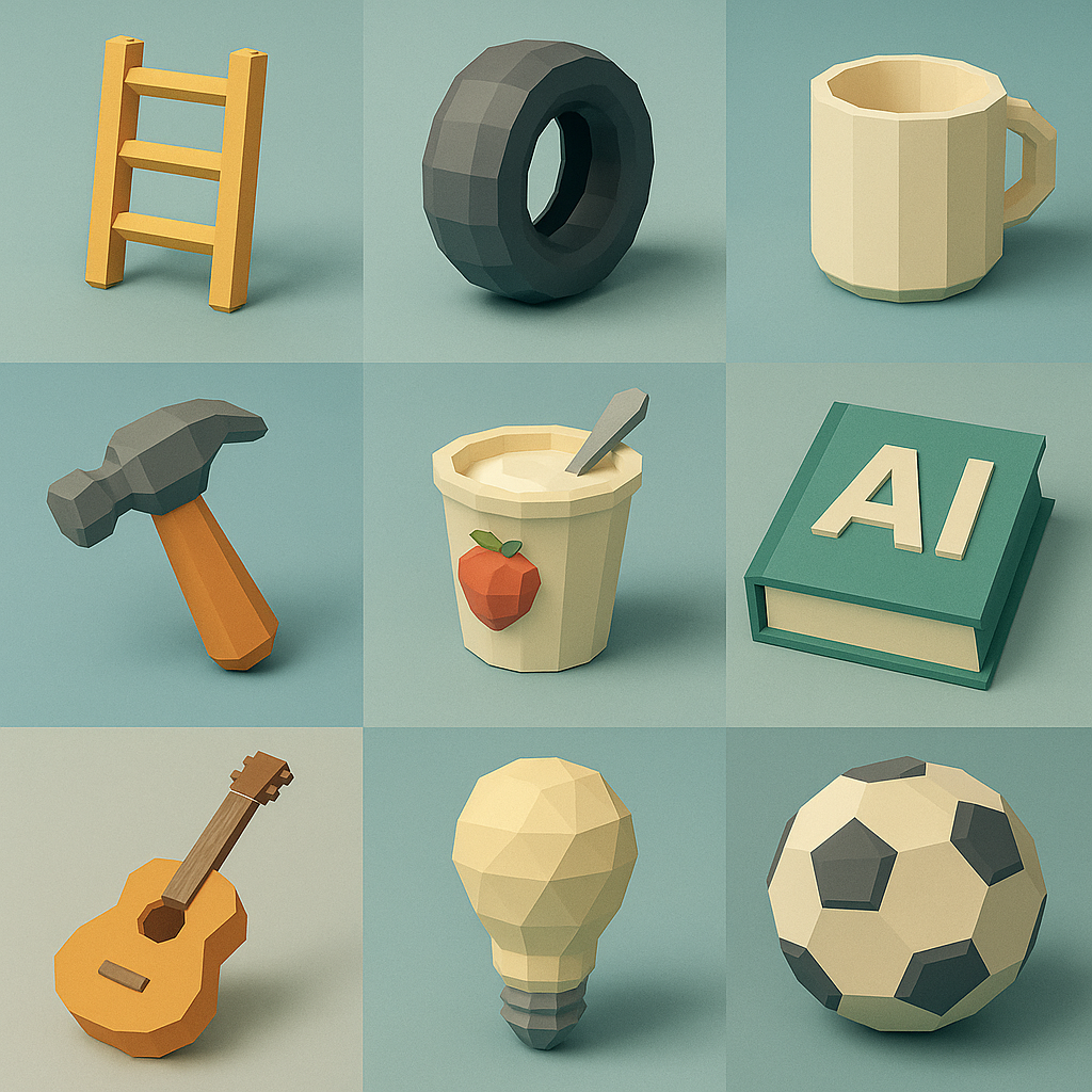 Low-poly 3D styl